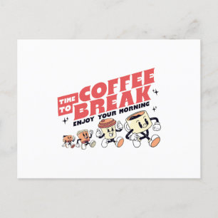 Maskottchen Kaffee - Zeit für eine Kaffeepause Postkarte