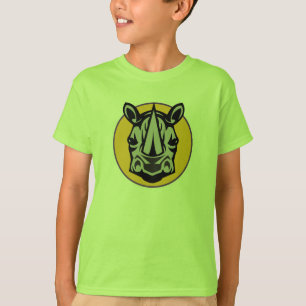Maskottchen Nashorn Kreisdesign T-Shirt