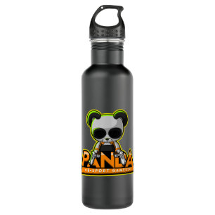 Maskottchen Panda esport Edelstahlflasche