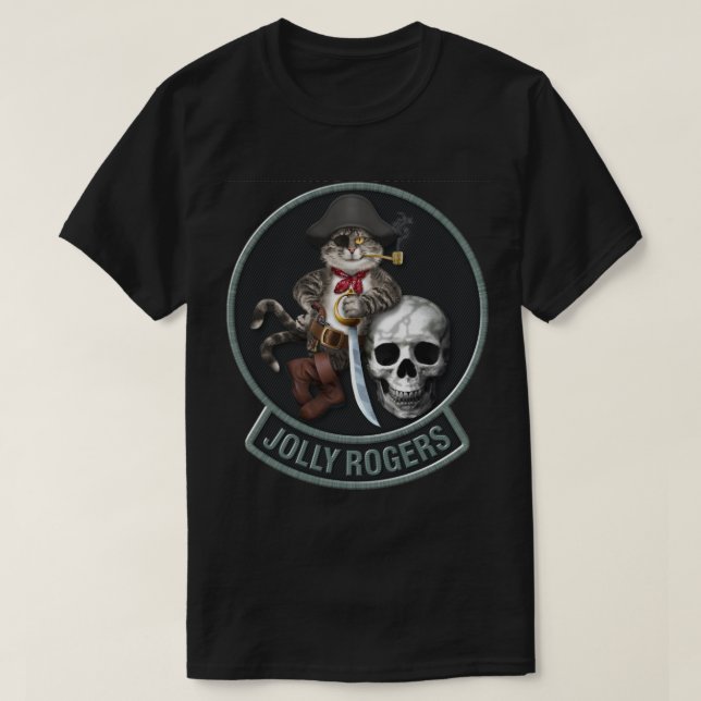 Maskottchen-Piratenflaggen des Tomcat-F-14 T-Shirt (Design vorne)