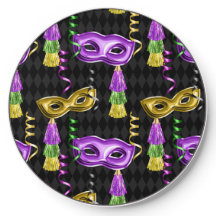MASKS & STREAMS lila & GOLD MARDI GRAS
