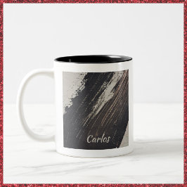 Maskulinarische und moderne Schwarz- und Paint-Sch Zweifarbige Tasse