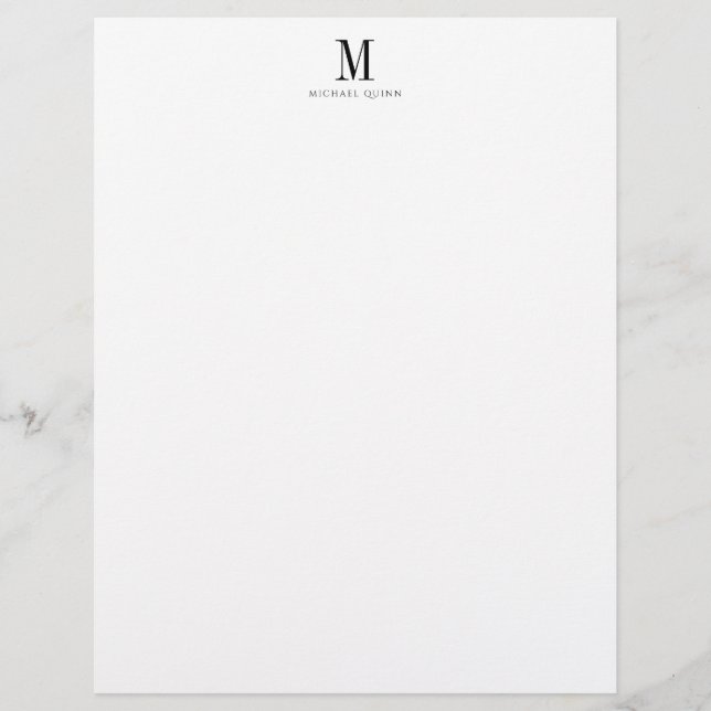 Maskuline Beruflich Monogramm Briefbogen (Vorderseite)