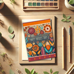 Maskuline Blumeninspirivität des modernen Vaters Karte