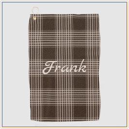 Maskuline Brown und Beige Kariert Golfhandtuch