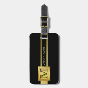 Maskuline Führungskraft Schwarz & Silbermetall-Mon Gepäckanhänger