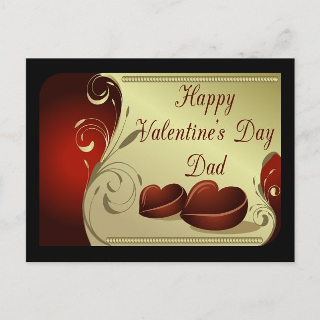 Maskuline für Vater Valentine Postkarte (Vorderseite)