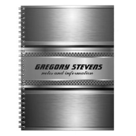 Maskuline Imitate Silver Stripes Design monogramie Notizblock