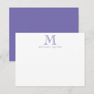 Maskuline Lila Initialen Name Monogramm Lila Mitteilungskarte