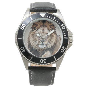 Maskuline, Löwenkönig Hintergrund, Männer beobacht Armbanduhr