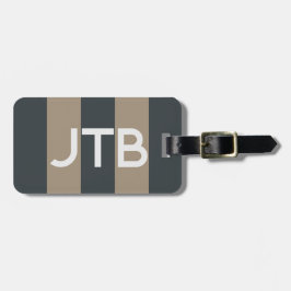 Maskuline Minimalistisch gestreifte Monogramm-Gepä Gepäckanhänger