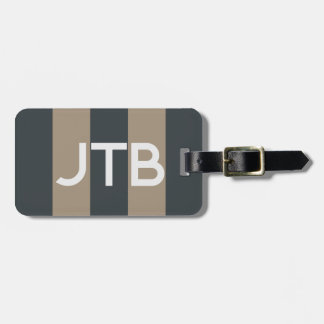Maskuline Minimalistisch gestreifte Monogramm-Gepä Gepäckanhänger