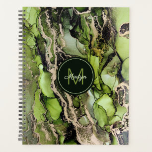 Maskuline mit dem Namen Abstrakt Black Green Gold Planer