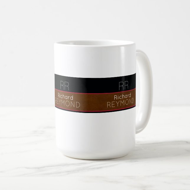 maskuline moderne Bezeichnung braun/schwarz Kaffeetasse (VorderseiteRechts)