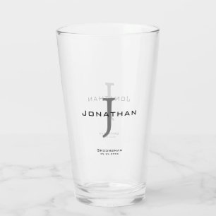 Maskuline Schwarz-Weiß-Anfangsbuchstaben + Name Mo Glas