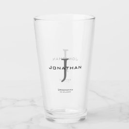 Maskuline Schwarz-Weiß-Anfangsbuchstaben + Name Mo Glas