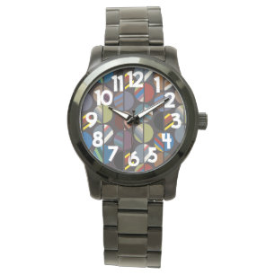 Maskuline Streifen Oval Halves Armbanduhr
