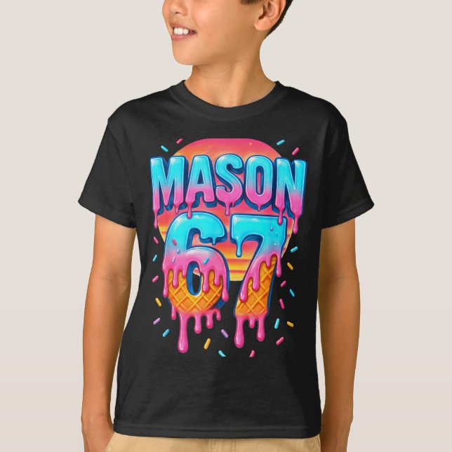 Mason 67 Costume Ice Cream Baseball Drip 6 7 Meme  T-Shirt (Vorderseite)