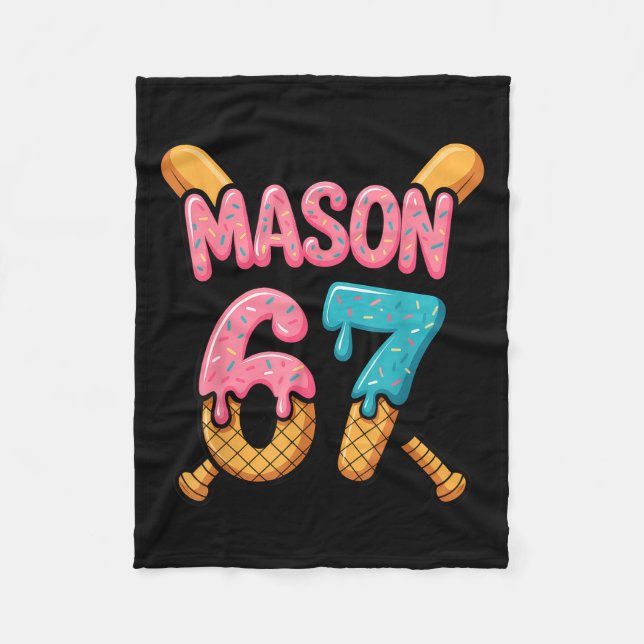 Mason 67 Eiscreme-Tropf-Baseball  Fleecedecke (Vorderseite)