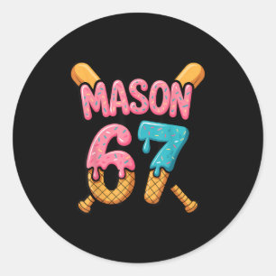 Mason 67 Eiscreme-Tropf-Baseball Runder Aufkleber