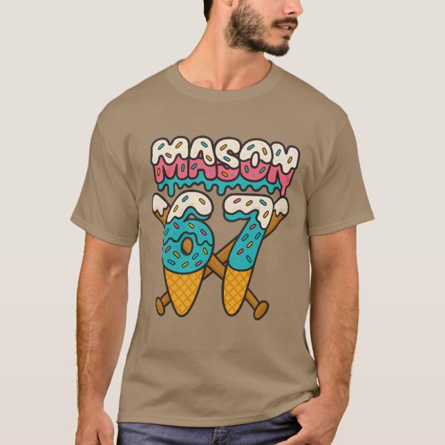 Mason 67 Funny Ice Cream Tropfen Baseball Meme Des T-Shirt (Vorderseite)