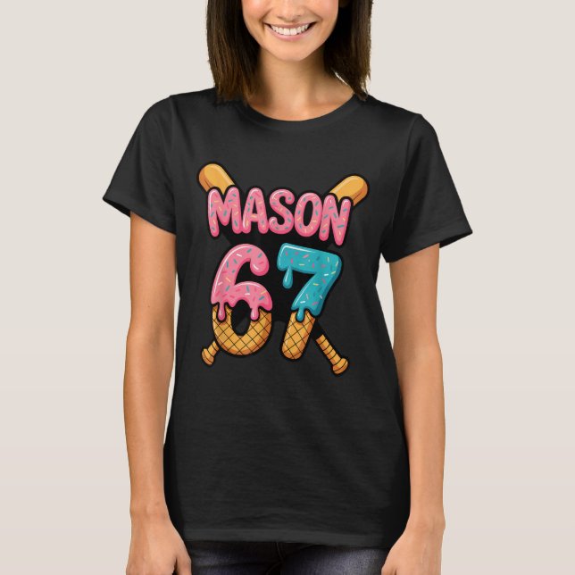 Mason 67 Ice Cream Drip Baseball  T-Shirt (Vorderseite)