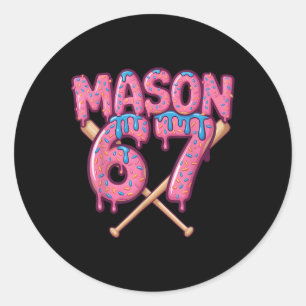 Mason 67 Lustiger Eis-Drip Bysebyll Meme Runder Aufkleber