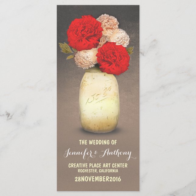 mason doré peint jarre rouge programmes de fleurs  (Devant)