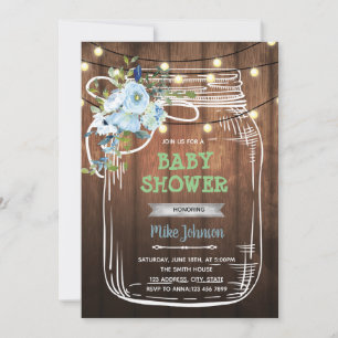 Mason-Glas-BBQ-Baby-Shower-Geburtstags-Einladung Einladung
