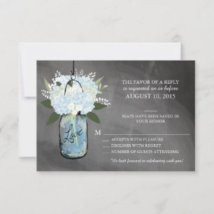 Mason-Glas Blumen   RSVP Karte