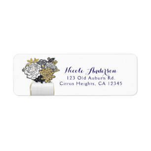 Mason-Glas-Blumen Rustikal Grau Gold Blumig Chic