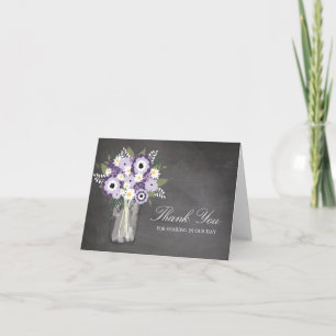 Mason-Glas gefüllt mit Wildblumen Dankeskarte