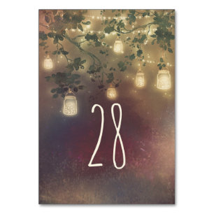Mason-Glas-Lichter Rustikale Baum-Hochzeit Tischnu Tischnummer