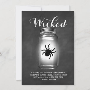 Mason-Glas-Spinne-Halloween-Einladung Einladung