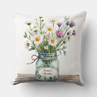 Mason-Glas-Wildblumen-Kissen Kissen