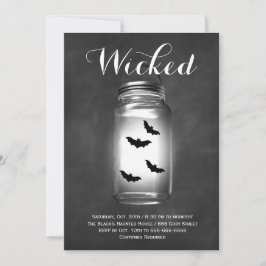 Mason Jar Bats Halloween Einladung