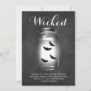 Mason Jar Bats Halloween Einladung