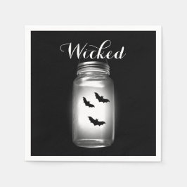 Mason Jar Bats Halloween Napkin Serviette