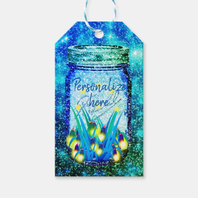 Mason-Jar-Blitzfehler glühender Feuer-Magnet Geschenkanhänger (Vorderseite)