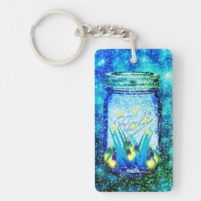 Mason-Jar-Blitzfehler glühender Feuer-Magnet Schlüsselanhänger (Vorderseite)
