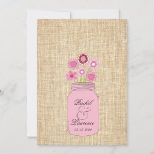 Mason Jar Blume & Burlap Wedding Einladung