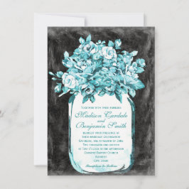 Mason Jar Blume Chalkboard Hochzeitseinladungen Einladung