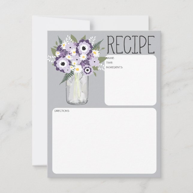 Mason Jar Blume Rezept Card (Vorderseite)