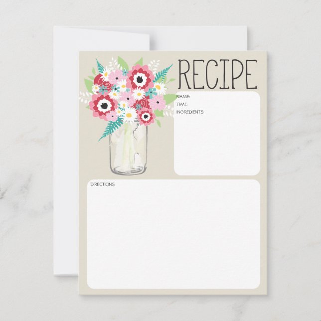Mason Jar Blume Rezept Card (Vorderseite)