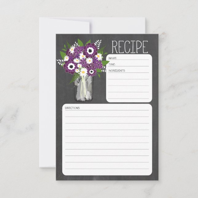 Mason Jar Blume Rezept Card (Vorderseite)