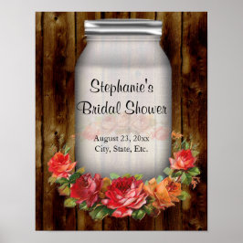 Mason Jar Blume Wreath Brautparty Poster