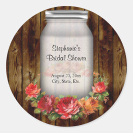 Mason Jar Blume Wreath Brautparty Runder Aufkleber