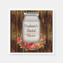 Mason Jar Blume Wreath Brautparty Serviette