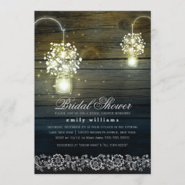 Mason Jar blumengeschmückte Brautdusche Einladung