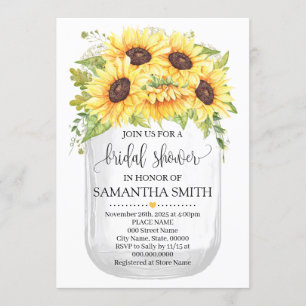 Mason Jar Brautparty Sonnenblumen Land chic Einladung